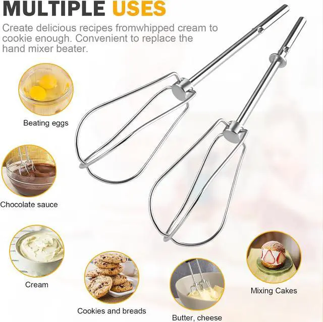 Alt view image 6 of 7 - Hand Mixer Beaters Replacement for Ninja, Foodi Power Mixer System (CI100 Series), Stainless Steel Hand-Mixer Attachment CI100, CI101, CC105A, CI105BRN & CI101H