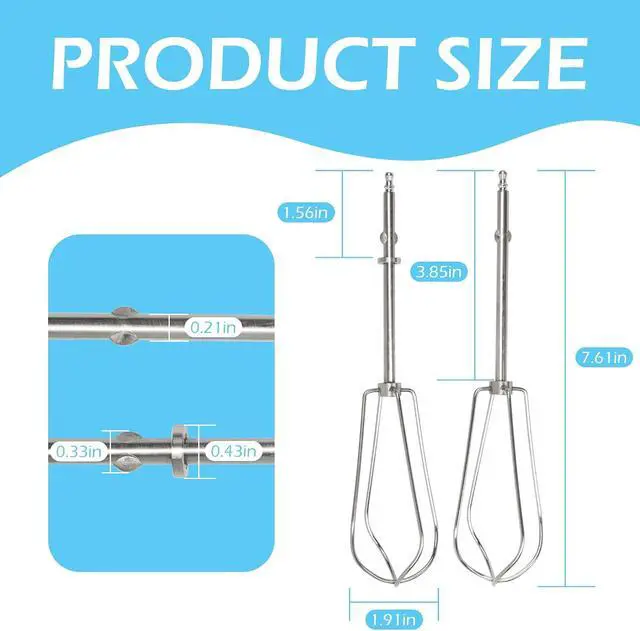 Alt view image 3 of 7 - Hand Mixer Beaters Compatible with Cuisinart CHM HM-50 HM-70 HM-90S