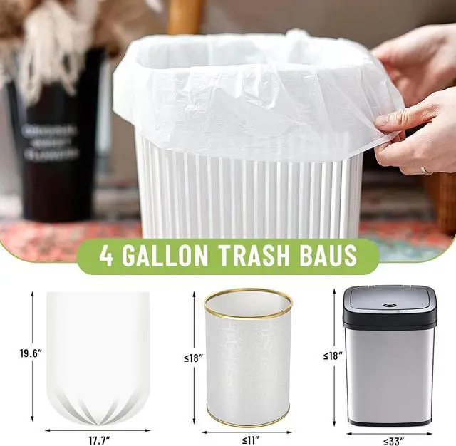 Alt view image 2 of 7 - LimonLaviu 4 Gallon Small Trash Bags, Small Garbage Can Liners for Bathroom