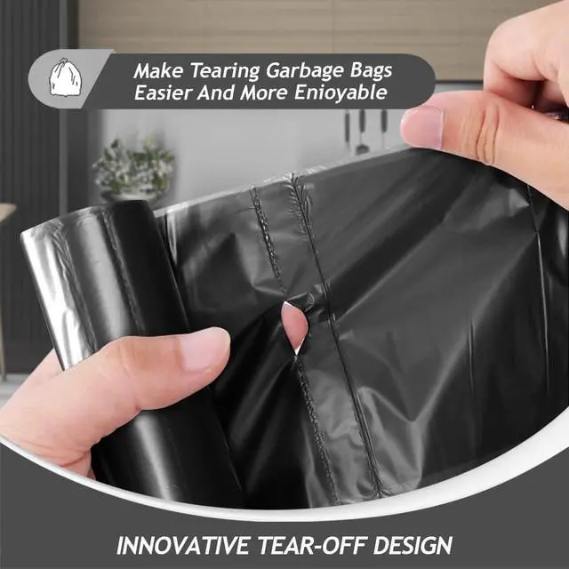 Alt view image 3 of 7 - Teivio Mini Black Trash Bags 0.5 Gallon 300 Count 11"x12" Bathroom