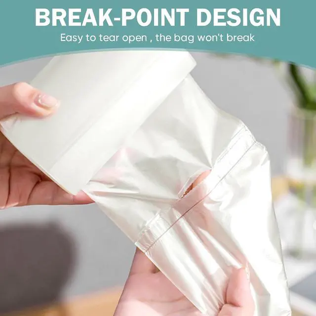 Alt view image 3 of 7 - Small Trash Bags 4 Gallon - 100 Count Leakage-Proof 4 Gallon Trash Bag, Unscented Small Garbage Bags for Office Bedroom Bathroom Mini Trash Bags, White 4 Gal Trash Can Liners