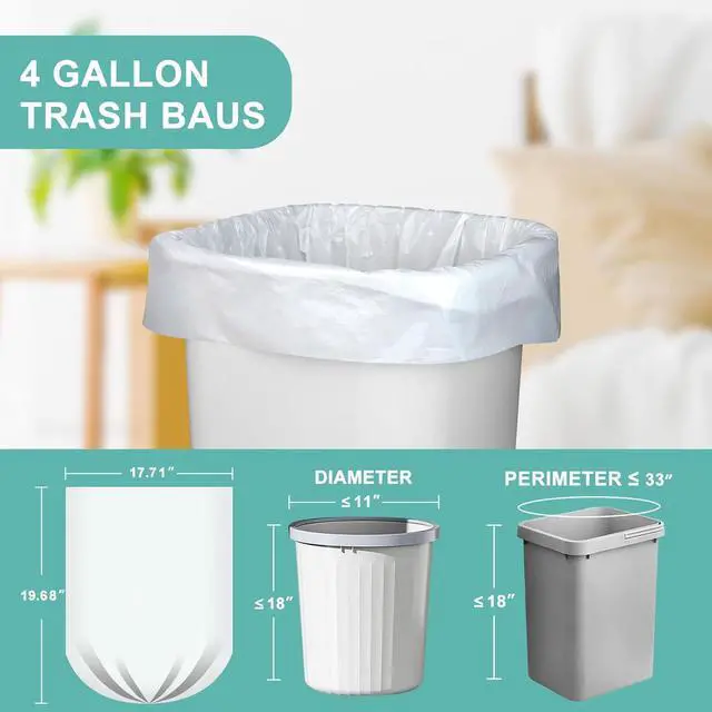 Alt view image 2 of 6 - 4 Gallon Trash Bags, White, 112 Count