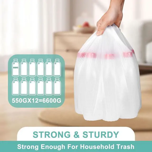 Alt view image 3 of 6 - 4 Gallon Trash Bags, White, 112 Count