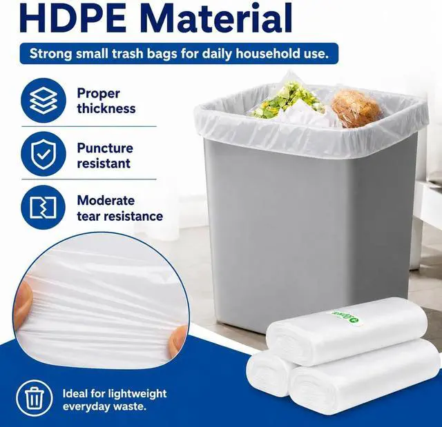 Alt view image 6 of 7 - Teivio Small Clear Trash Bags 1.3 Gallon 190 Count Bathroom Garbage Bags