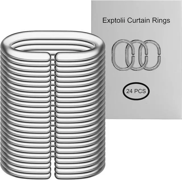Alt view image 2 of 7 - 24 PCS Shower Curtain Rings, Plastic Clear Shower Curtain Hooks, C-Shaped Rings Hook Hanger for Shower Curtain Bathroom Window Rod