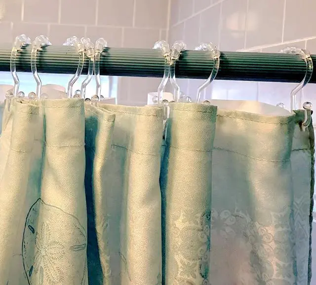 Alt view image 6 of 7 - Resze 12 PCS Clear Double Shower Curtain Hooks,Plastic Shower Curtain Rings