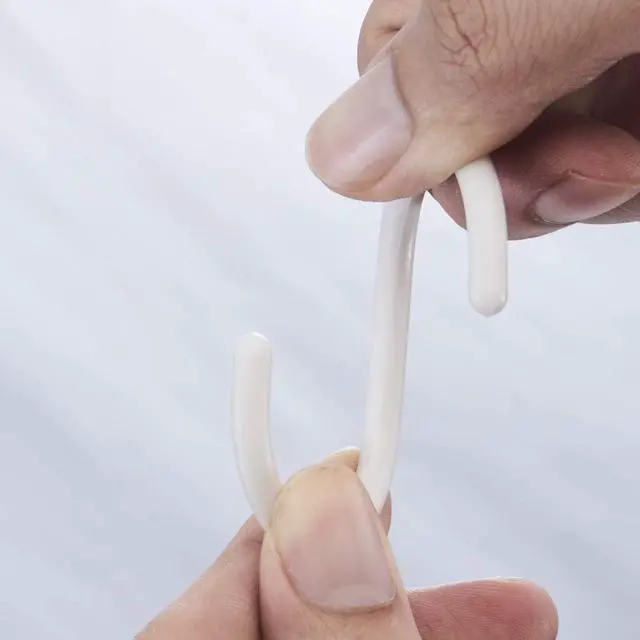 Alt view image 3 of 6 - 36 Pcs Plastic White Shower Curtain Rings Curtain C Rings Hooks Hanger Bath Drape Loop Clip Glide