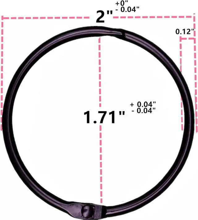 Alt view image 2 of 5 - Black Shower Curtain Rings 2 Inch (12 Pack) Metal Round Ring Rustproof for Bathroom Rod