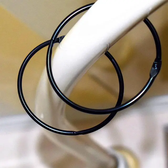 Alt view image 3 of 5 - Black Shower Curtain Rings 2 Inch (12 Pack) Metal Round Ring Rustproof for Bathroom Rod