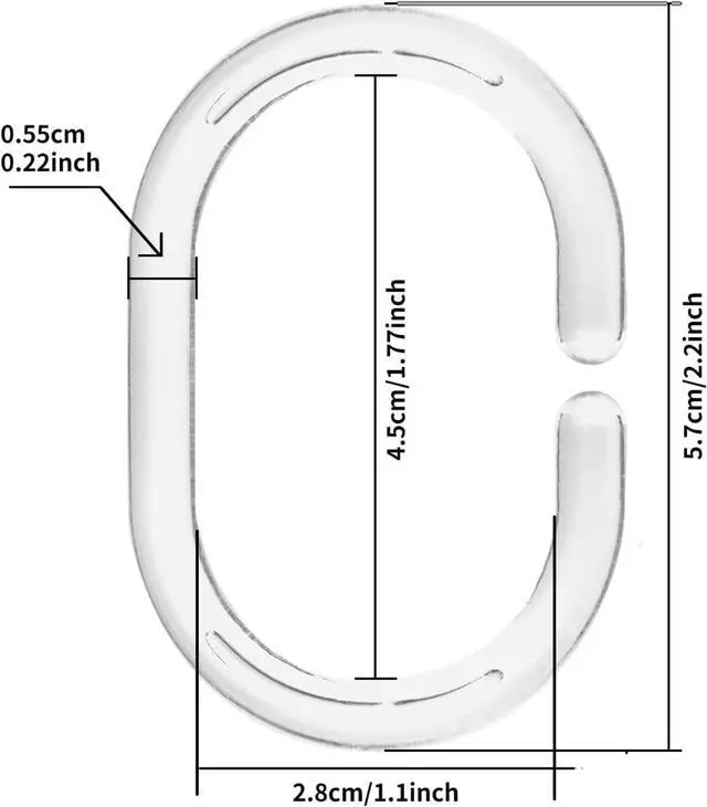 Alt view image 2 of 5 - Plastic Shower Curtain Rings Hooks for Bathroom Shower Window Rod (Clear 24 Pack)