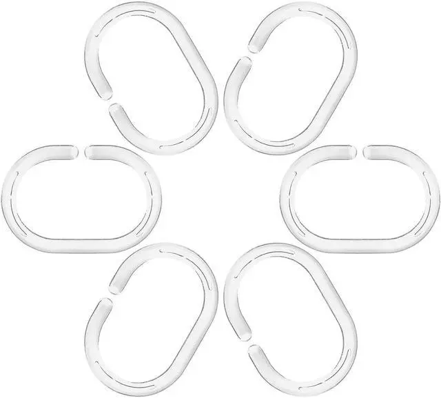 Alt view image 4 of 5 - Plastic Shower Curtain Rings Hooks for Bathroom Shower Window Rod (Clear 24 Pack)