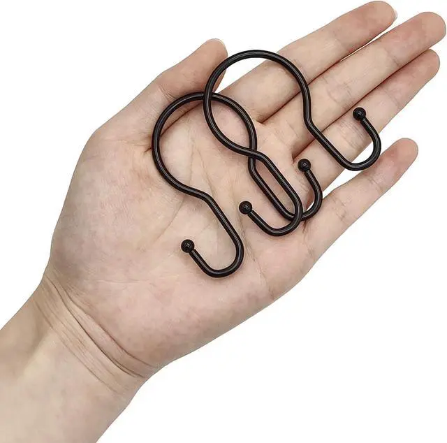 Alt view image 6 of 7 - Double Shower Curtain Hooks Rings,24 Pcs Rustproof Metal Shower Hooks for Shower Curtain,Glide Smoothly Double Shower Rings for Curtain,Shower Curtain Hangers Rings for Bathroom Shower Rod(Black)