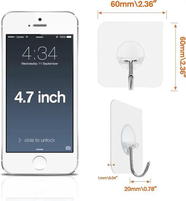 Alt view image 2 of 7 - FOTYRIG Adhesive Hooks Heavy Duty, 15lb(Max) 180 Degree Rotating Wall Sticky Hooks for Hanging Wall Hangers Without Nails Seamless Stick on Bathroom Kitchen Office Outdoors-10 Packs