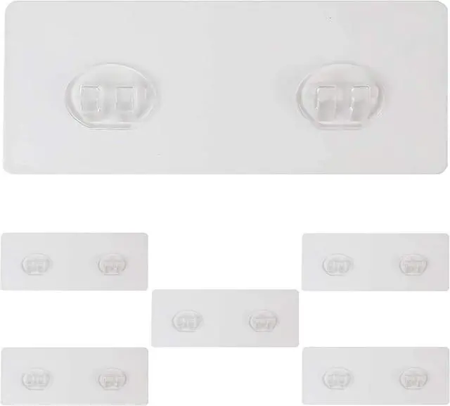 Main image of Shower Caddy Adhesive Replacement Stickers Sticker Shelf Basket Strips Suction Hooks Large Strong Hook (Transparent - 6 Packs)