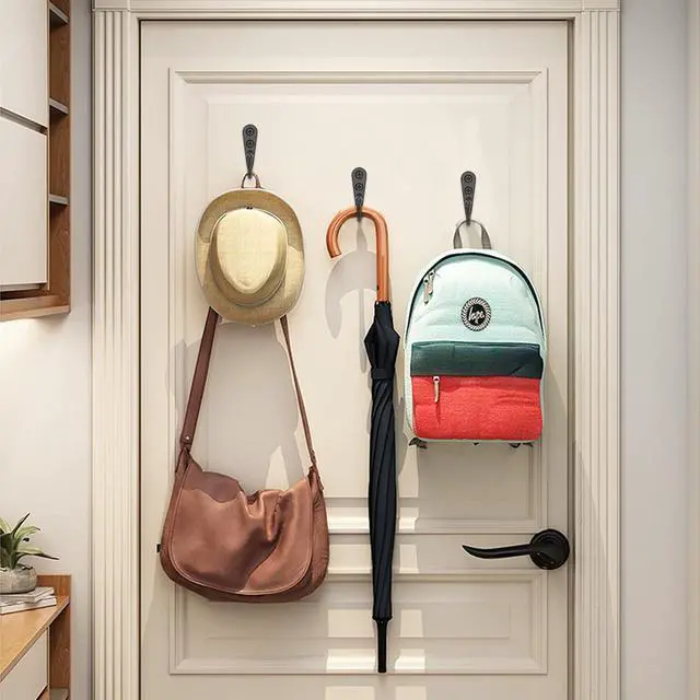 Alt view image 5 of 7 - 15-Pack Black Wall Mount Hooks for Hanging Coats & Towels