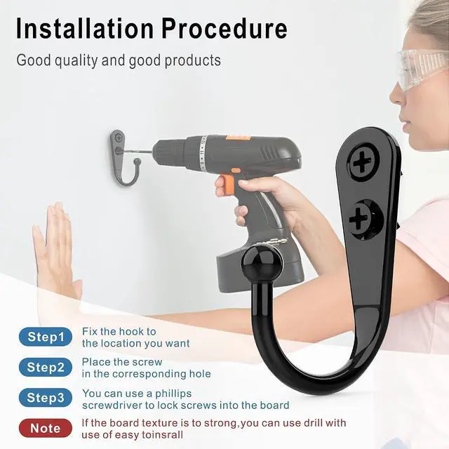 Alt view image 6 of 7 - 15-Pack Black Wall Mount Hooks for Hanging Coats & Towels
