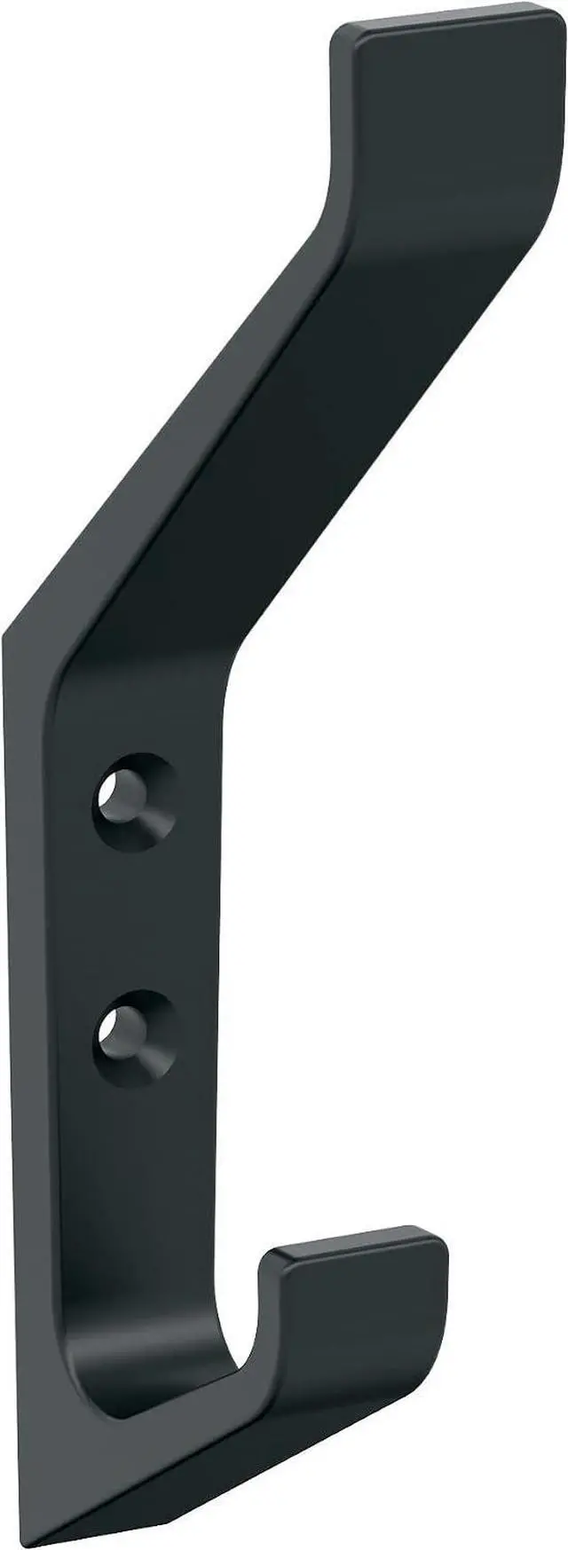 Main image of Amerock Emerge Double Prong Matte Black Wall-Mounted Hook