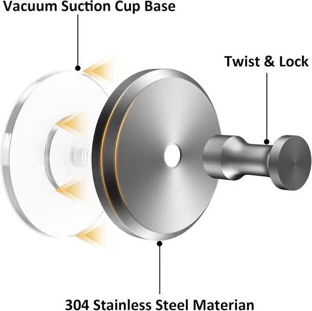 Alt view image 3 of 7 - Suction Cup Hooks for Wreaths,Suction Cup Wreath Hanger,2025 New No Drill Wreath Hanger for Front Door Glass Window Towel Door Bathroom Shower Hooks for Inside Shower,Silver,2PCS