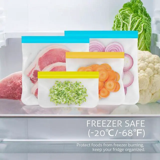 Alt view image 3 of 6 - 10 Pack Reusable Gallon Freezer Bags, Multicolor