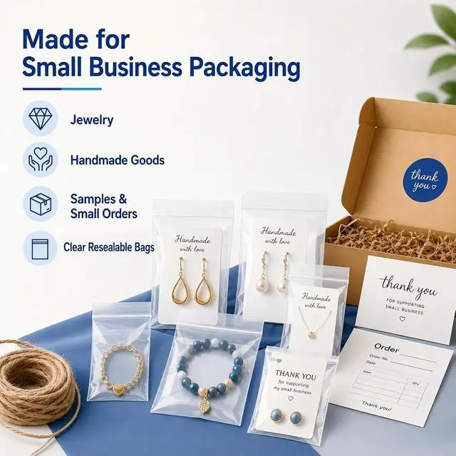 Alt view image 6 of 7 - 200 Pack Small Plastic Bags For Jewelry, Mini Baggies 4 Assorted Sizes. 2x3 3x3 3x5 4x6 Inch 2 Mil Thick Poly Zipper Lock Bags Clear for Jewelry, Bead, Crafts, Small Parts Storage