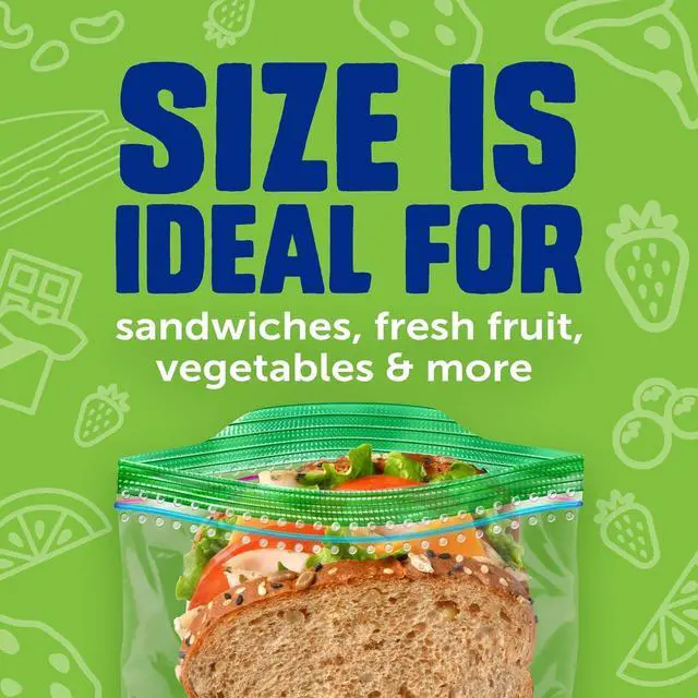 Alt view image 5 of 7 - Ziploc Sandwich and Snack Bags, Easy Open and Close, Plastic Food Storage Bags, 50 Bags Total