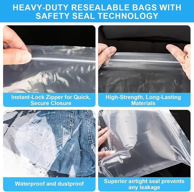Alt view image 3 of 6 - Large 5 Gallon Plastic Storage Bags 10pcs 18" x 24", 2.4 Mil Thick