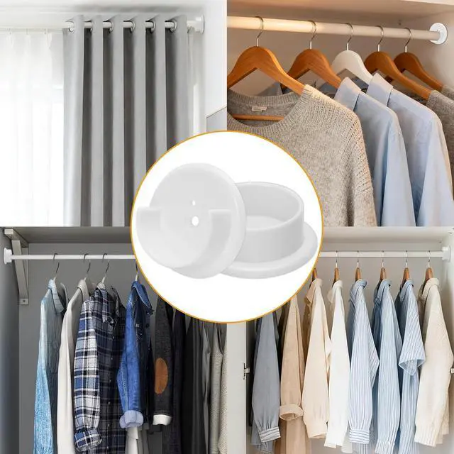 Alt view image 6 of 7 - 4 Pcs Plastic Closet Rod Holders,1-3/8" Wardrobe Tube Rail Support Bracket