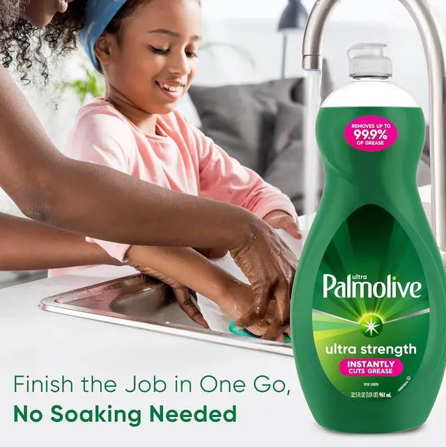 Alt view image 3 of 7 - Palmolive Ultra Strength Liquid Dish Soap, Cuts Grease and Grime, No Soaking Needed, Powerful on Plastics, Dishwashing Liquid, 32.5 fl oz Bottle
