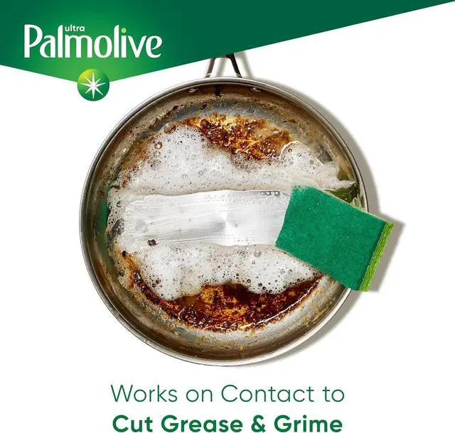 Alt view image 4 of 7 - Palmolive Ultra Strength Liquid Dish Soap, Cuts Grease and Grime, No Soaking Needed, Powerful on Plastics, Dishwashing Liquid, 32.5 fl oz Bottle