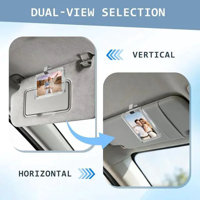 Alt view image 5 of 7 - 4Pcs Car Picture Holder, Clear Acrylic Magnetic Car Visor Photo Clip