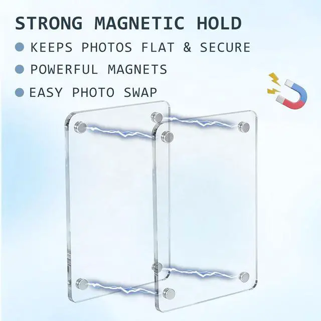 Alt view image 6 of 7 - 4Pcs Car Picture Holder, Clear Acrylic Magnetic Car Visor Photo Clip