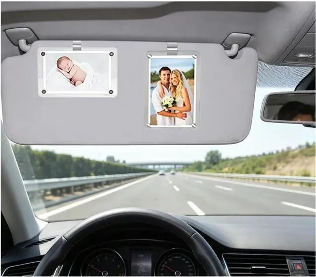 Main image of 2 Pack Car Picture Holder, Magnetic Sun Visor Clip, Personalized Photo Accessory, Car Visor Clip Photo,Personalized Picture Fram