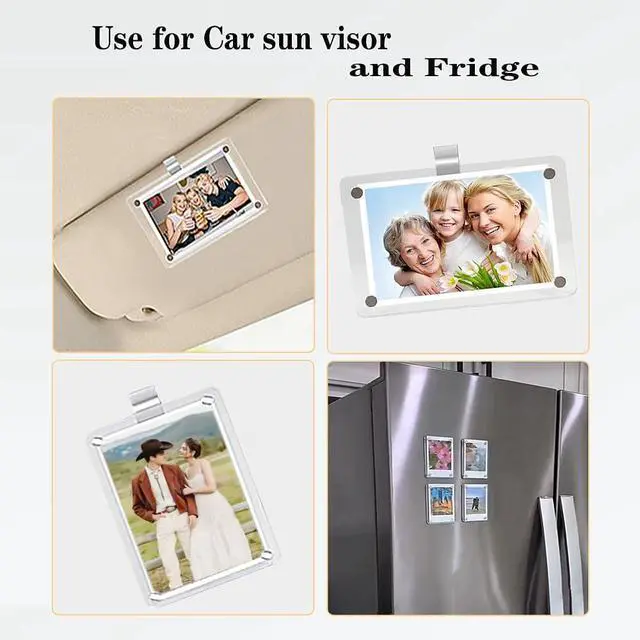 Alt view image 5 of 7 - 2 Pack Car Picture Holder, Magnetic Sun Visor Clip, Personalized Photo Accessory, Car Visor Clip Photo,Personalized Picture Fram