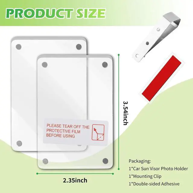 Alt view image 2 of 7 - 1Pack Acrylic Car Picture Frame,Powerful Magnetic Car Picture Holder with Visor Clips for Cars,Personalized Car Visor Picture Frame for Horizontal and Vertical Display of Photographs(3.54x2.35in/1PC)