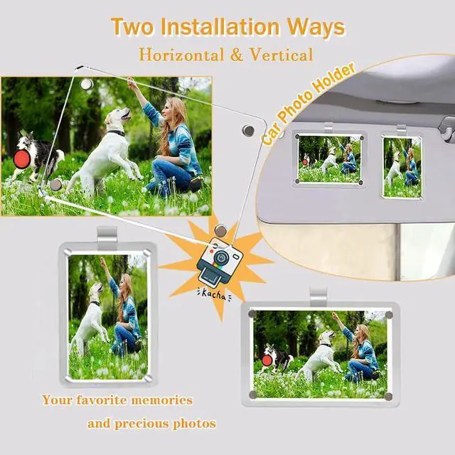 Alt view image 7 of 7 - 2 Pack Car Picture Holder, Magnetic Sun Visor Clip, Personalized Photo Accessory, Car Visor Clip Photo,Personalized Picture Fram