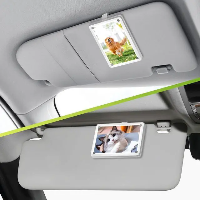 Alt view image 4 of 7 - 1Pack Acrylic Car Picture Frame,Powerful Magnetic Car Picture Holder with Visor Clips for Cars,Personalized Car Visor Picture Frame for Horizontal and Vertical Display of Photographs(3.54x2.35in/1PC)