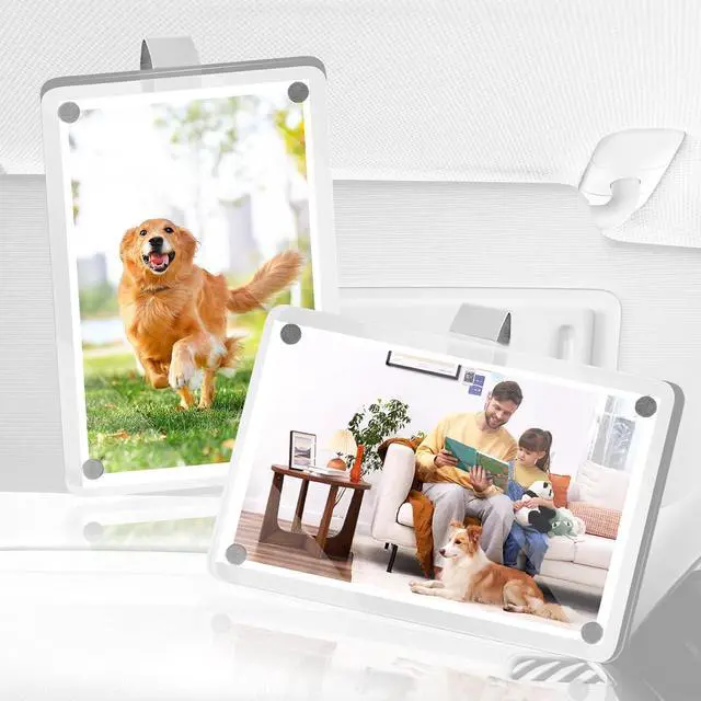 Alt view image 7 of 7 - 1Pack Acrylic Car Picture Frame,Powerful Magnetic Car Picture Holder with Visor Clips for Cars,Personalized Car Visor Picture Frame for Horizontal and Vertical Display of Photographs(3.54x2.35in/1PC)