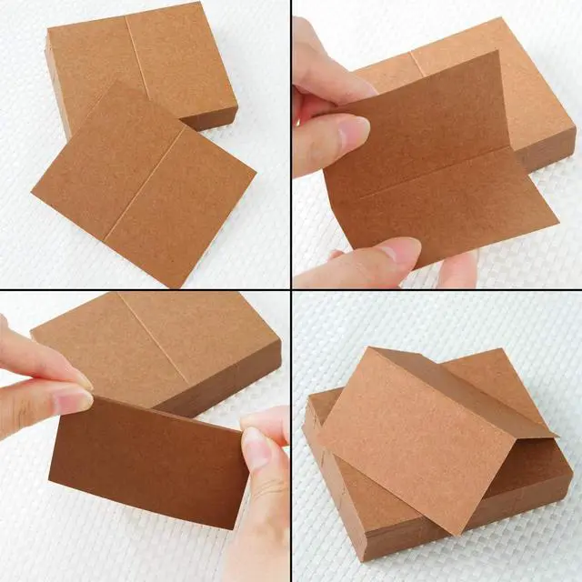 Alt view image 5 of 6 - WOHENI Place Card Holders, 20 Pcs Place Rustic Wooden Card Holders Table Number Stands for Name Tags Food Markers Party Wedding Table Name Card Holder Memo Photo Holder Card and 30 Pcs Kraft