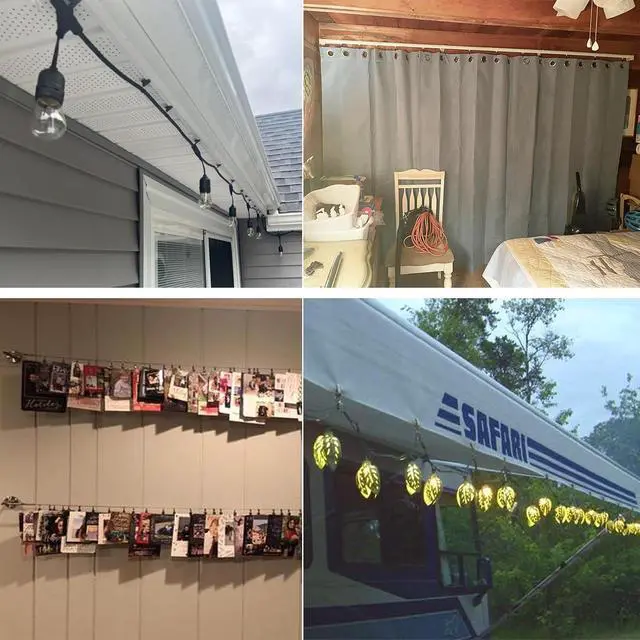Alt view image 5 of 6 - Pmsanzay 10 Pack Large Lights Clips Hooks,RV Trailer Party Light Holder, Camper Awning Lights Hanger for Tent Photo Display Indoor Outdoor Decoration Holiday Party Decor