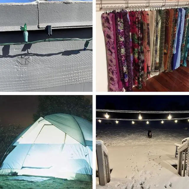 Alt view image 6 of 6 - Pmsanzay 10 Pack Large Lights Clips Hooks,RV Trailer Party Light Holder, Camper Awning Lights Hanger for Tent Photo Display Indoor Outdoor Decoration Holiday Party Decor