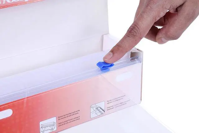 Alt view image 2 of 6 - Cling Wrap Non-PVC Plastic Wrap for Food - 300 Square Foot Roll with Slide Cutter