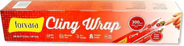 Alt view image 3 of 6 - Cling Wrap Non-PVC Plastic Wrap for Food - 300 Square Foot Roll with Slide Cutter