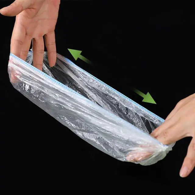Alt view image 3 of 3 - GSHLLO 300 Pcs Elastic Plastic Food Covers Cling Film Food Bags Elasticated Bowl Fruit Covers Fresh Keeping Bags Keep Food Fresh Covers Food Wrap Storage Covers for Picnic