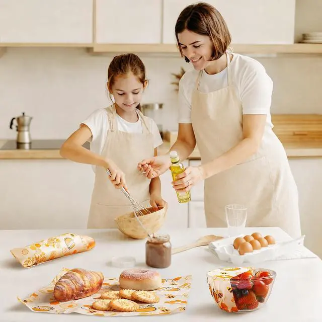 Alt view image 3 of 6 - 9 Pack Beeswax Wraps for Food Reusable Beeswax Bread Bag & Sandwich Wrap
