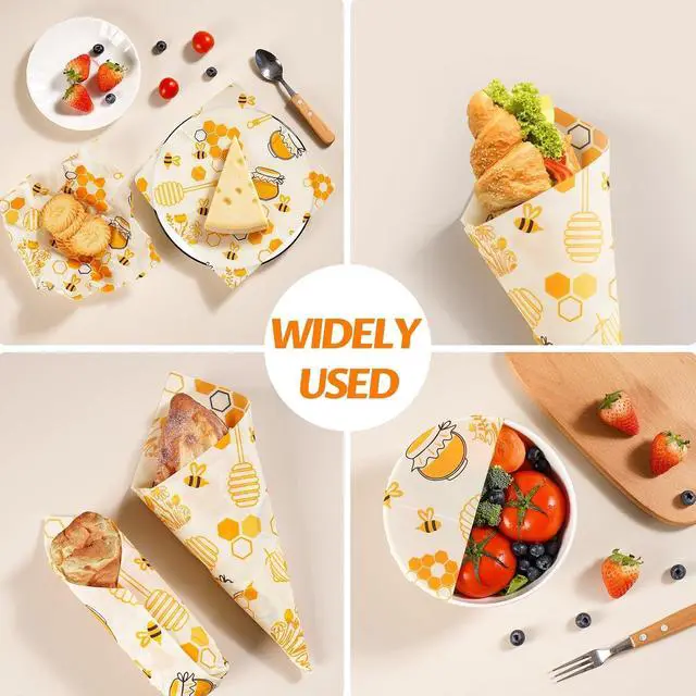 Alt view image 6 of 6 - 9 Pack Beeswax Wraps for Food Reusable Beeswax Bread Bag & Sandwich Wrap