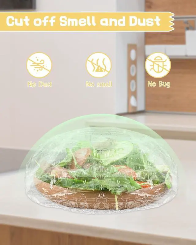 Alt view image 3 of 7 - Plastic Bowl Covers for Sourdough Bread Proofing Large Disposable Elastic Food Wraps Fits 12-inch Bowls, Shower Caps for Banneton Bread Proofing Basket Plastic Food Wrap Can Covers 100 Pcs