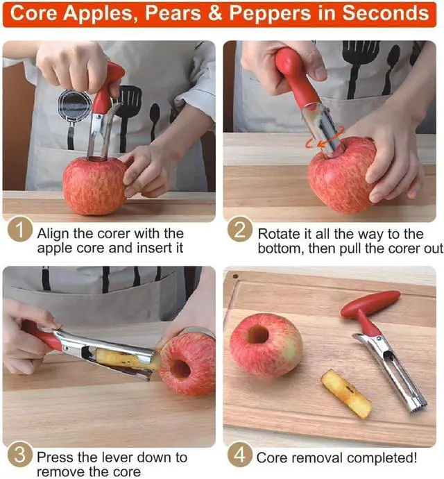 Alt view image 7 of 7 - Pineapple Corer and Slicer Tool, Pineapple Cutter and Corer, Stainless Steel Pineapple Peeler, Easy Pineapple core remover decorer, Eye Removal Tool, Pelador De Piña (Black with Measure marks)