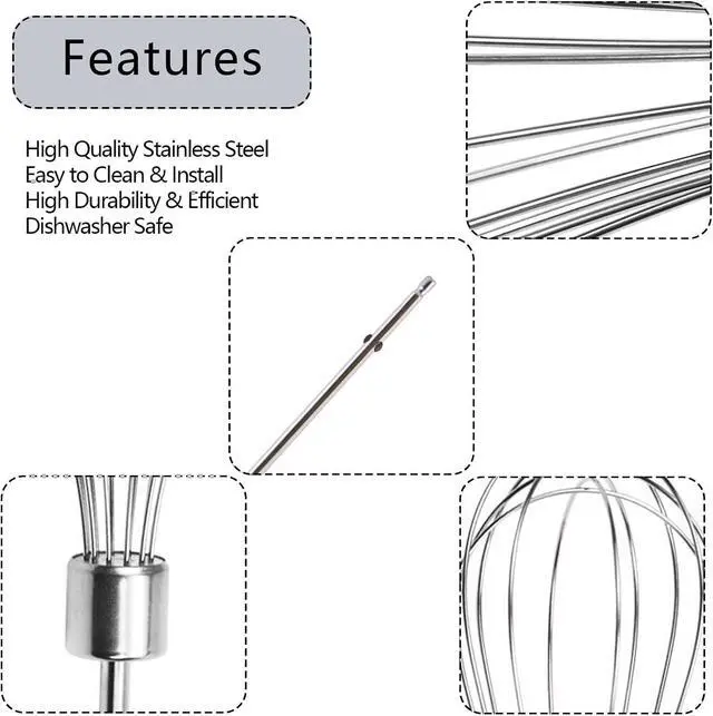 Alt view image 3 of 7 - 2 Pcs Hand Mixer Attachments Beaters, Hand Mixer Beaters Attachments for Kitchen Stainless Steel Replacement Parts for Hamilton Beach 62682RZ 62692 62695V 64699 Mixer (Oval Silver)