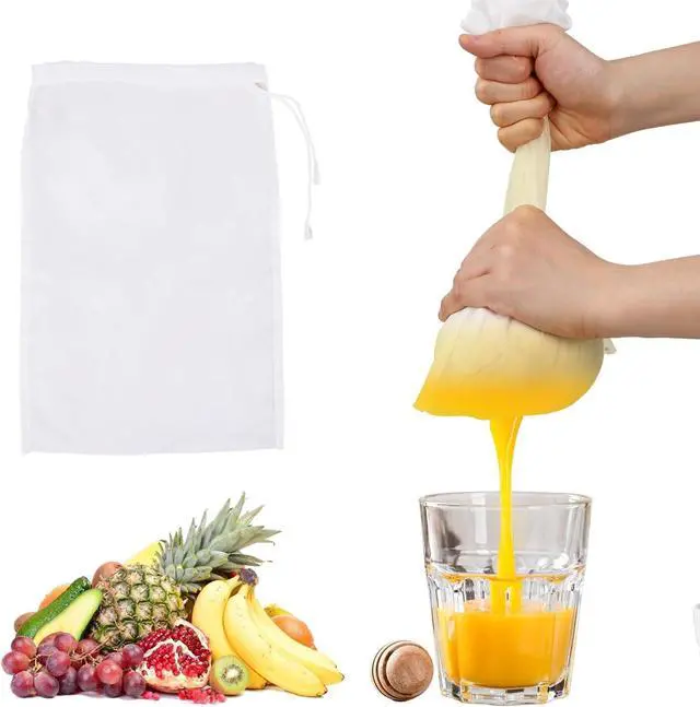 Main image of 6Pack Nut Bag Strainer 12 x 8 Inch Cheesecloth Bags for Straining Nylon Cheese Cloth Bags Reusable Nut Milk Bag 200 Mesh Fine Mesh Bag for Straining Fruit Juice Cheese Coffee Tofu Yogurt Tea