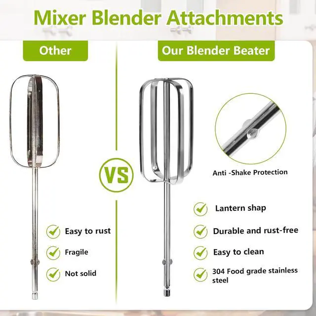 Alt view image 3 of 7 - Alocs Hand Mixer Beaters Blender Attachments, Hand Mixer Replacement Beaters for Hamilton Beach Hand Mixers 62682RZ 62692 62695V 64699 Electric Mixer Replace Parts - 2 Pack